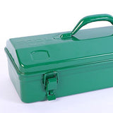 Maxbell Metal Tool Box with Lock Latch Green Tool Organizer for Garage Home Workshop 42cmx12cmx15.5cm
