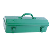 Maxbell Metal Tool Box with Lock Latch Green Tool Organizer for Garage Home Workshop 42cmx12cmx15.5cm