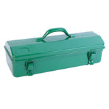 Maxbell Metal Tool Box with Lock Latch Green Tool Organizer for Garage Home Workshop 42cmx12cmx15.5cm