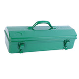 Maxbell Metal Tool Box with Lock Latch Green Tool Organizer for Garage Home Workshop 42cmx12cmx15.5cm