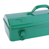 Maxbell Metal Tool Box with Lock Latch Green Tool Organizer for Garage Home Workshop 42cmx12cmx15.5cm