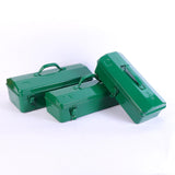 Maxbell Metal Tool Box with Lock Latch Green Tool Organizer for Garage Home Workshop 42cmx15cmx20cm