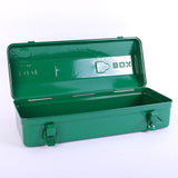Maxbell Metal Tool Box with Lock Latch Green Tool Organizer for Garage Home Workshop 42cmx15cmx20cm
