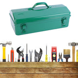 Maxbell Metal Tool Box with Lock Latch Green Tool Organizer for Garage Home Workshop 42cmx15cmx20cm