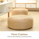 Maxbell 2xTatami Seat Cushion Handcrafted Meditation Cushion for Office Indoor Balcony 40cm diameter