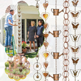 Maxbell 2xRain Chains Replace Metal Rainwater Catcher Chain for Awnings Backyard Sheds Rings
