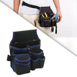 Maxbell Gardening Tool Waist Bag Belt Waterproof Practical Tool Belt Pouch Carpenter blue edges