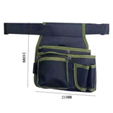 Maxbell Gardening Tool Waist Bag Belt Waterproof Practical Tool Belt Pouch Carpenter green edge