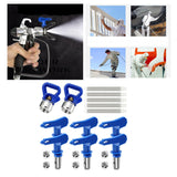 6x Reversible Airless Paint Sprayer Nozzle Tips Precise Nozzle for Buildings with Filter Net