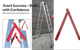 Maxbell 2xStepladders Tie Rod Aluminum Fixed Support Hinge Connector Step Ladder Hinge 77cm