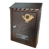 Wall Mount Mailbox Office Locking Mailbox with Key Outdoor Business Drop Box bronze