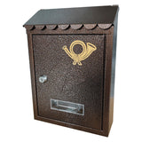 Wall Mount Mailbox Office Locking Mailbox with Key Outdoor Business Drop Box bronze