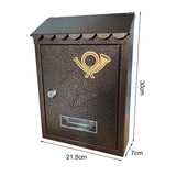 Wall Mount Mailbox Office Locking Mailbox with Key Outdoor Business Drop Box bronze