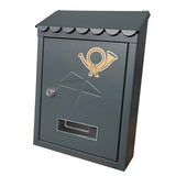 Wall Mount Mailbox Office Locking Mailbox with Key Outdoor Business Drop Box grey