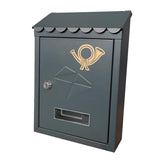 Wall Mount Mailbox Office Locking Mailbox with Key Outdoor Business Drop Box grey