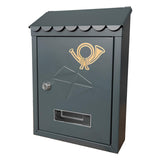 Wall Mount Mailbox Office Locking Mailbox with Key Outdoor Business Drop Box grey