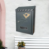 Wall Mount Mailbox Office Locking Mailbox with Key Outdoor Business Drop Box grey