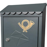 Wall Mount Mailbox Office Locking Mailbox with Key Outdoor Business Drop Box grey