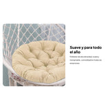 Maxbell 2xRound 50cm Padded Seat Cushion Egg Shape Chair Pad for Family Rooms Accessory Khaki