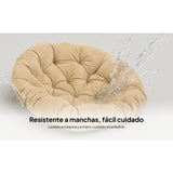 Maxbell 2xRound 50cm Padded Seat Cushion Egg Shape Chair Pad for Family Rooms Accessory Khaki