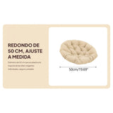 Maxbell 2xRound 50cm Padded Seat Cushion Egg Shape Chair Pad for Family Rooms Accessory Khaki