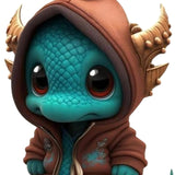 Maxbell Halloween Dinosaur Statue Garden Sculpture for Cabinets Shelf Outdoor Orange