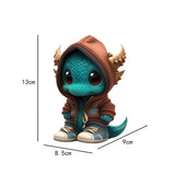 Maxbell Halloween Dinosaur Statue Garden Sculpture for Cabinets Shelf Outdoor Orange