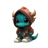 Maxbell Halloween Dinosaur Statue Garden Sculpture for Cabinets Shelf Outdoor Orange