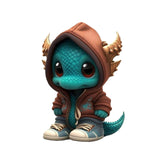 Maxbell Halloween Dinosaur Statue Garden Sculpture for Cabinets Shelf Outdoor Orange