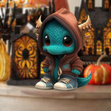 Maxbell Halloween Dinosaur Statue Garden Sculpture for Cabinets Shelf Outdoor Orange