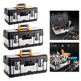Maxbell Toolbox Lockable Multipurpose Steel for Mechanical Repairs Household Plumber 14inch