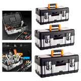 Maxbell Toolbox Lockable Multipurpose Steel for Mechanical Repairs Household Plumber 14inch