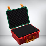 Maxbell Toolbox Storage Case with Sponge Tool Organizer for Hobby or Craft Workplace Green Red