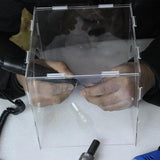 Maxbell Grinding Dust Box Acrylic Enclosed Dust Hood Polisher Dust Box for Polishing 35cmx25cmx25cm