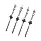 Maxbell 4Pcs Hanger Bolts for RV Boats Roofs Fixed Easy Installation Caravans Screws M10 30cm