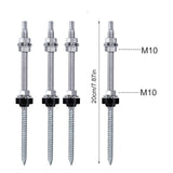 Maxbell 4Pcs Hanger Bolts for RV Boats Roofs Fixed Easy Installation Caravans Screws M10 30cm