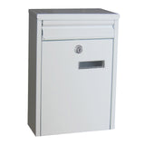 Maxbell Wall Mounted Mailbox Newspaper Holder Box for Gate Home Office Outside House white