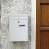 Maxbell Wall Mounted Mailbox Newspaper Holder Box for Gate Home Office Outside House white