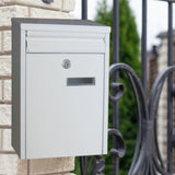 Maxbell Wall Mounted Mailbox Newspaper Holder Box for Gate Home Office Outside House white