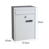 Maxbell Wall Mounted Mailbox Newspaper Holder Box for Gate Home Office Outside House white