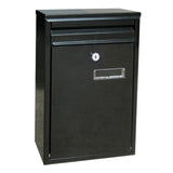 Maxbell Wall Mounted Mailbox Newspaper Holder Box for Gate Home Office Outside House black