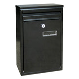 Maxbell Wall Mounted Mailbox Newspaper Holder Box for Gate Home Office Outside House black