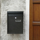 Maxbell Wall Mounted Mailbox Newspaper Holder Box for Gate Home Office Outside House black