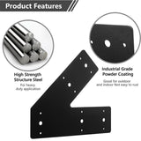 Maxbell 2Pcs 45 Degree Angle Flat Bracket Mending Plate for Outdoor Indoor Accessory