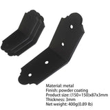 Maxbell 4x Heavy Duty Slotted Corner Brace Black for Butt Join Post and Beam Pergola
