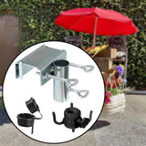 Maxbell Patio Sunshade Umbrella Stand Clip for Beach Courtyard Sturdy Easily Install Black Hook