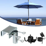 Maxbell Patio Sunshade Umbrella Stand Clip for Beach Courtyard Sturdy Easily Install Black Hook