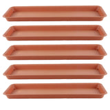 Maxbell 2x5 Pieces Plant Saucers Rectangular Plant Trays for Windowsill Yard Courtyard Red