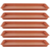 Maxbell 2x5 Pieces Plant Saucers Rectangular Plant Trays for Windowsill Yard Courtyard Red