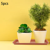 Maxbell 2x5 Pieces Plant Saucers Rectangular Plant Trays for Windowsill Yard Courtyard Red